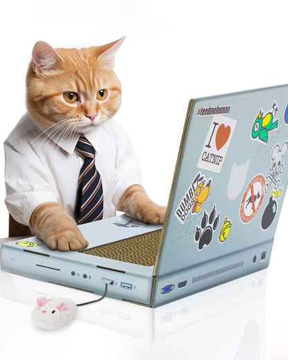 Suck UK Cat Laptop- Cat Scratching Board Cardboard Scratchers- Mat