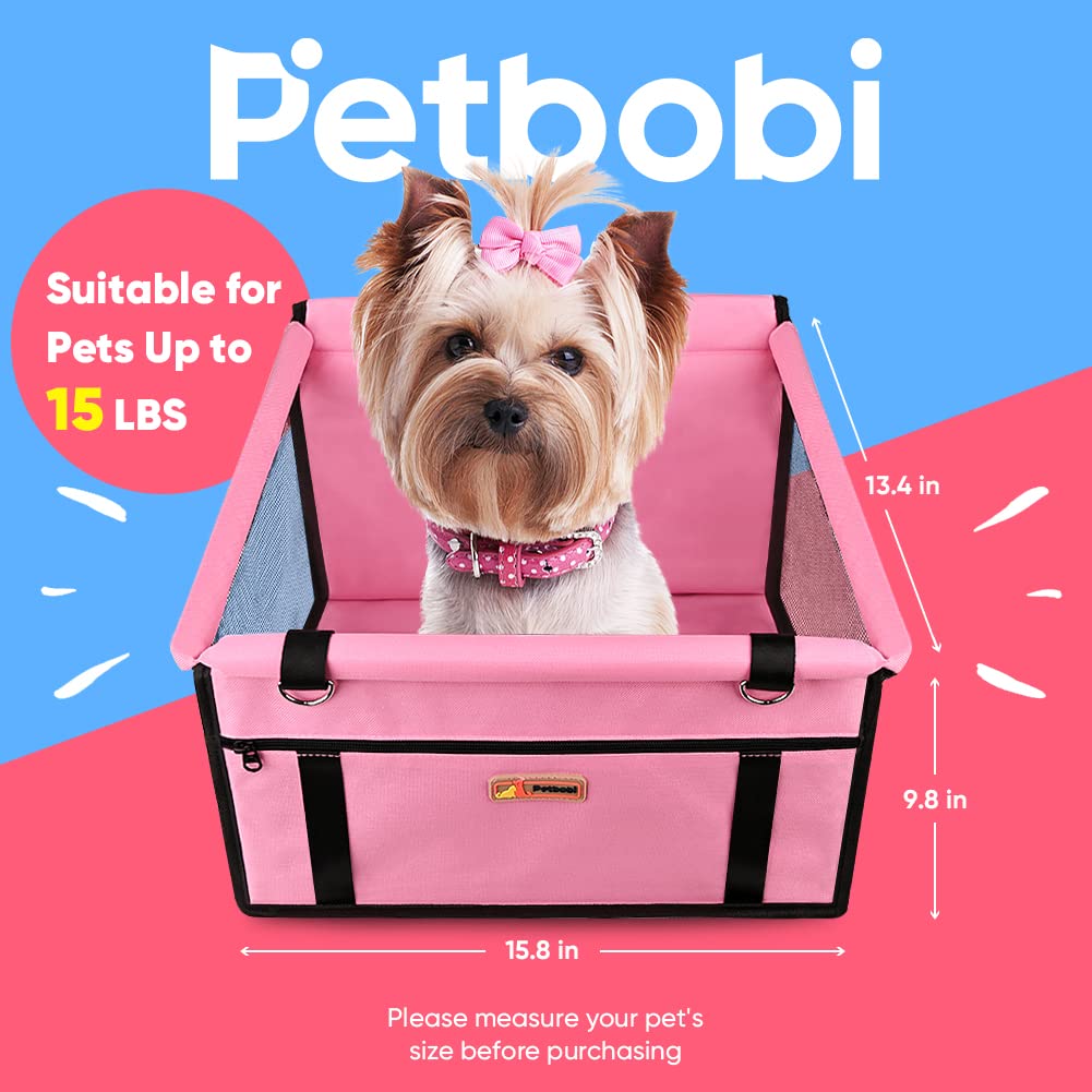Petbobi Pet Reinforce Car Booster Seat for Dog Cat Portable Bag