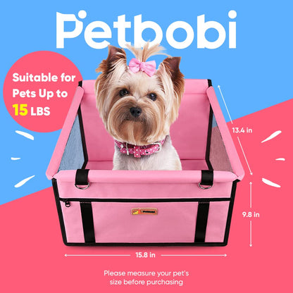 Petbobi Pet Reinforce Car Booster Seat for Dog Cat Portable Bag