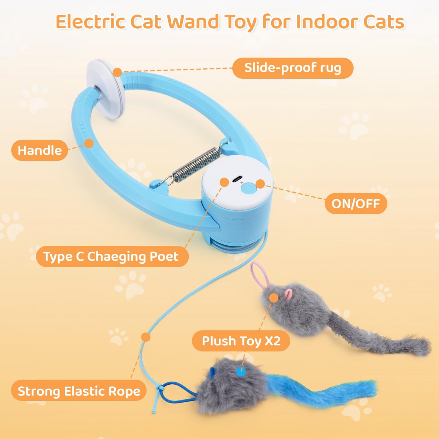 COSOWO Automatic Interactive Cat Toys for Indoor Cats Electric Wand