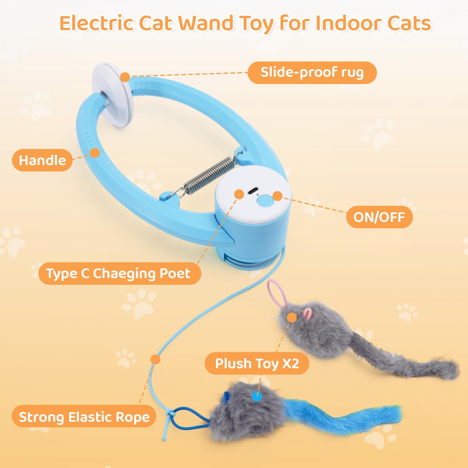 COSOWO Automatic Interactive Cat Toys for Indoor Cats Electric Wand