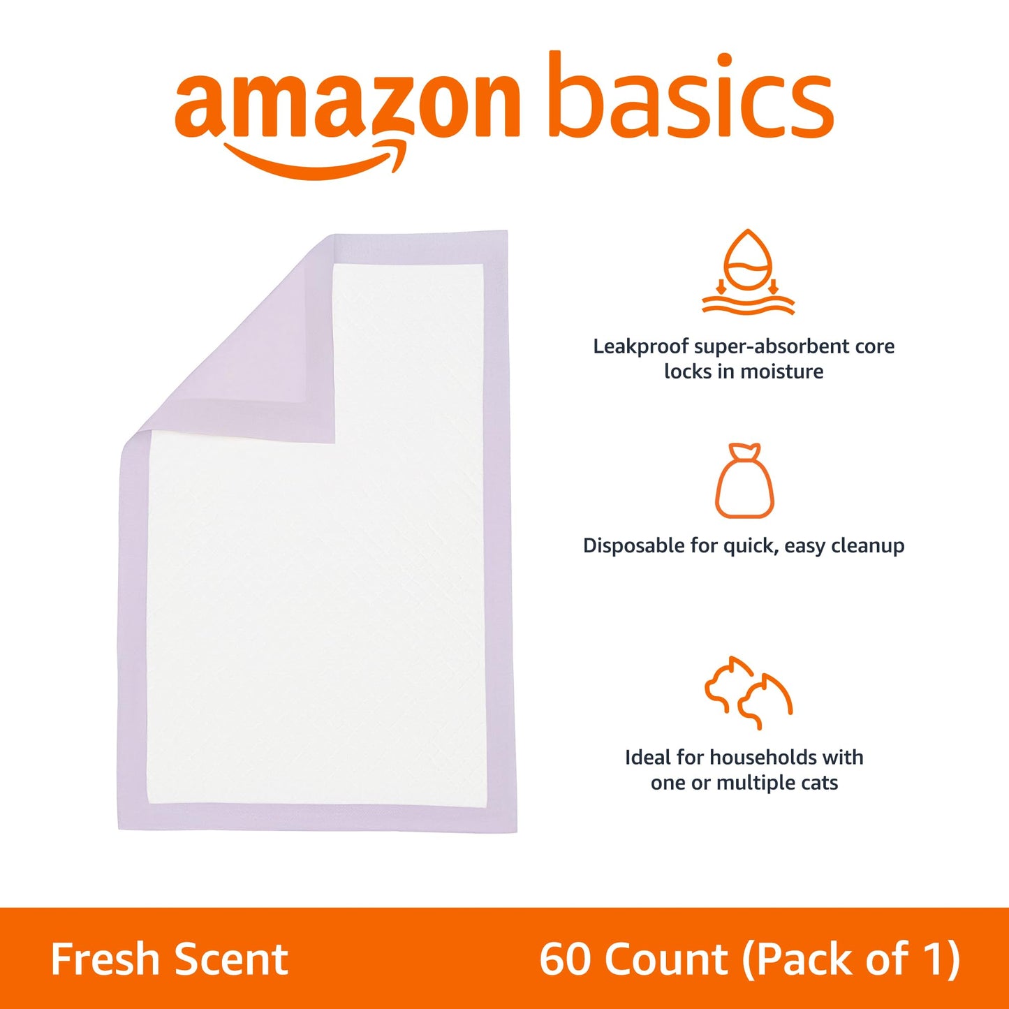 Amazon Basics Cat Pad Refills for Litter Box, Fresh Scent Box
