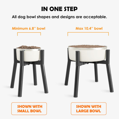 Adjustable Raised Dog Bowl Stand for 7-10.6" Diameter Food Water Bowl