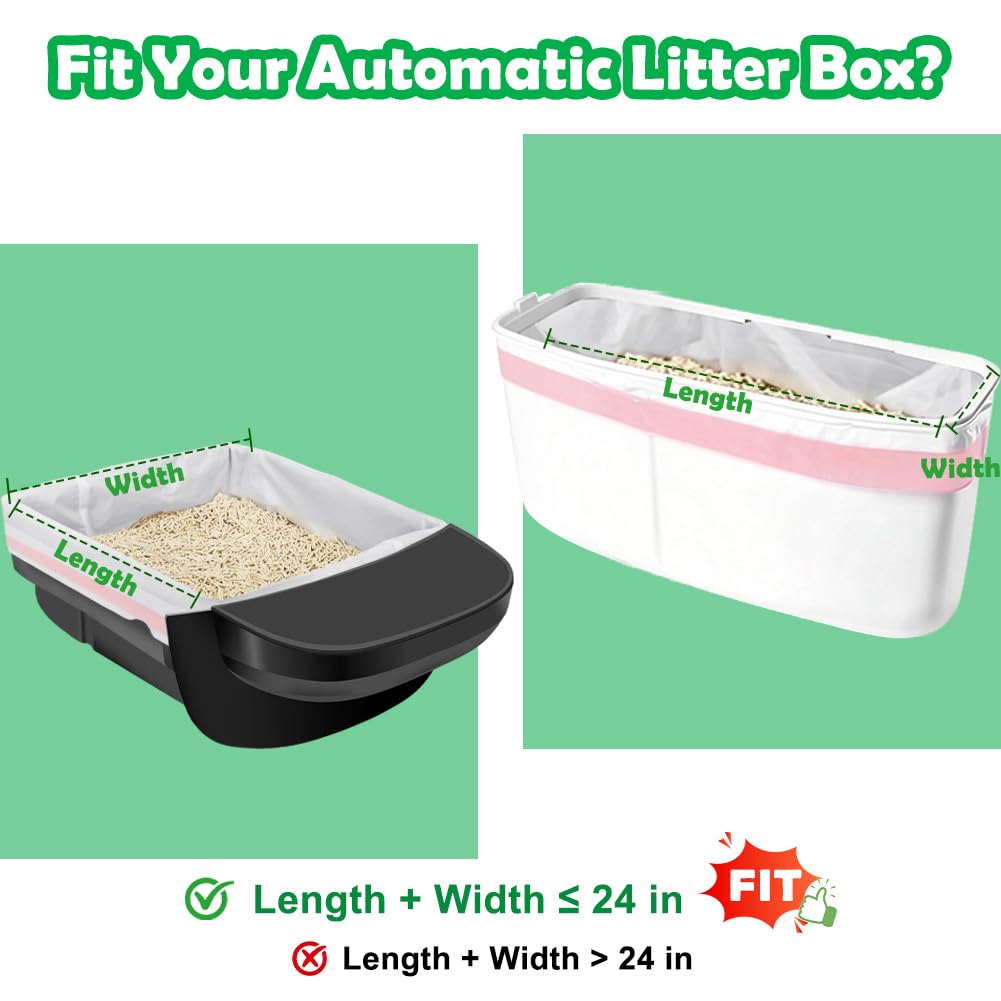 SZEE 120 Pack Automatic Waste Bags Compatible with Litter Box Box