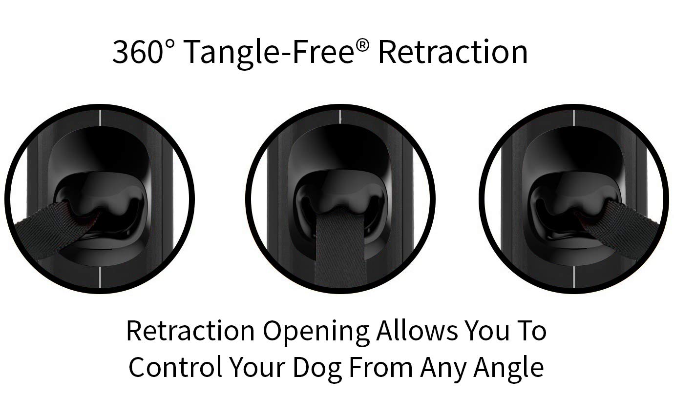 TUG Monochrome XL 360° Tangle-Free Retractable Dog Leash, Strong Leash
