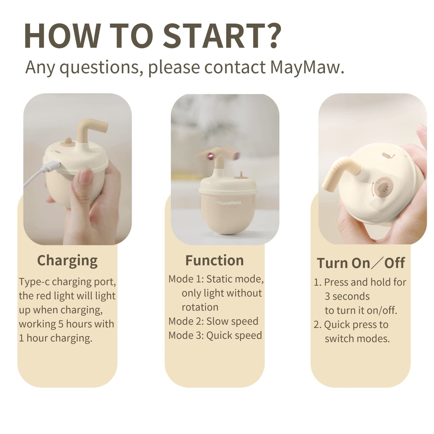 MayMaw Automatic Cat Laser Toy 360° Self-Balancing Laser with 3 Toy