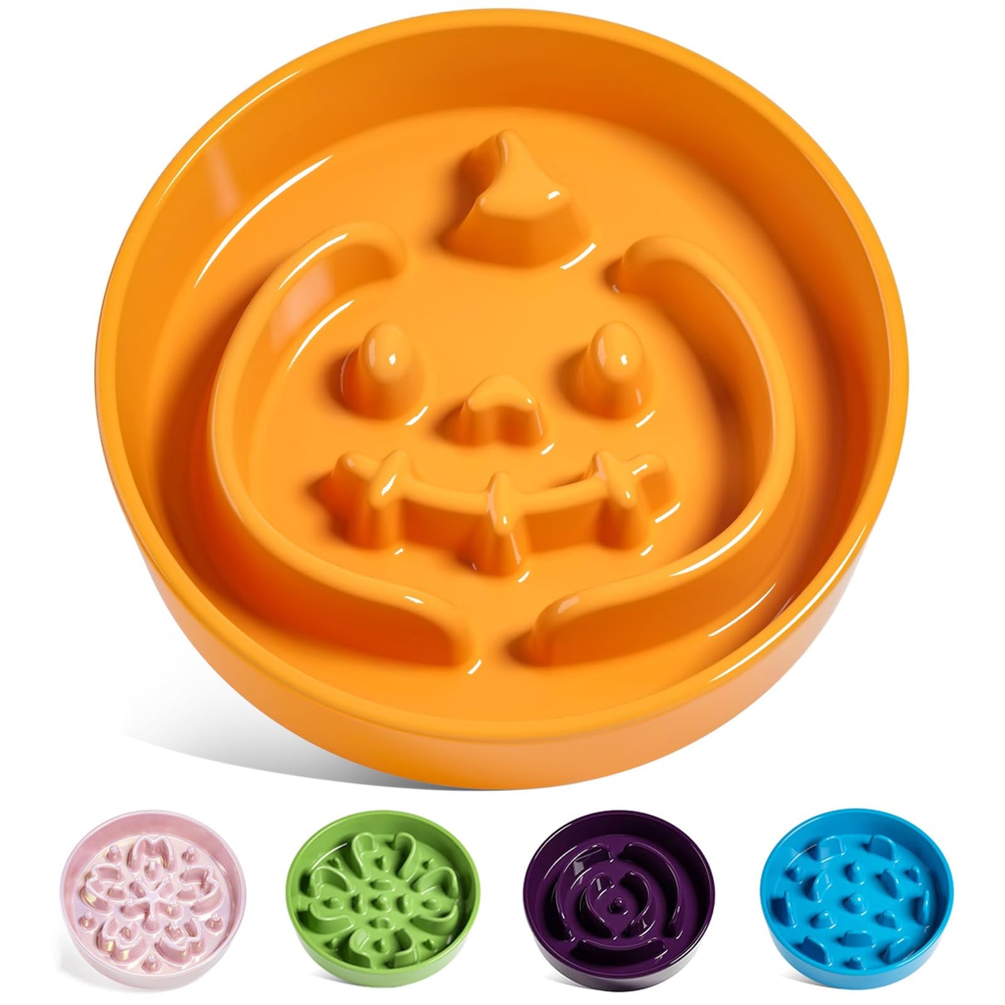 LE TAUCI Ceramic Puzzle Feeder Elevated 3 Cup with Wood Stand Puzzle