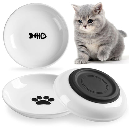 WROSWT Cat Food Bowl,Healthy Ceramic Cat Bowls for Indoor Cats,Anti