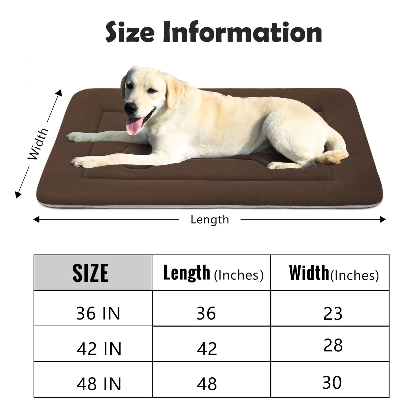 JoicyCo Large Dog Bed Soft Dog Crate Pad Mat, Non-Slip Bottom Crate
