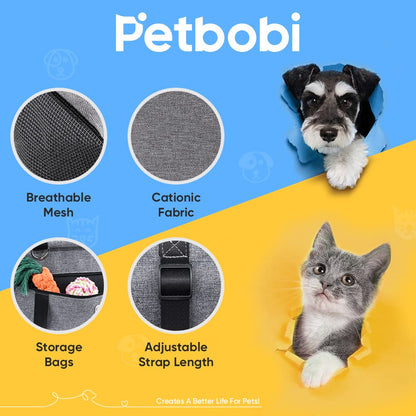 Petbobi Pet Reinforce Car Booster Seat for Dog Portable and Seat