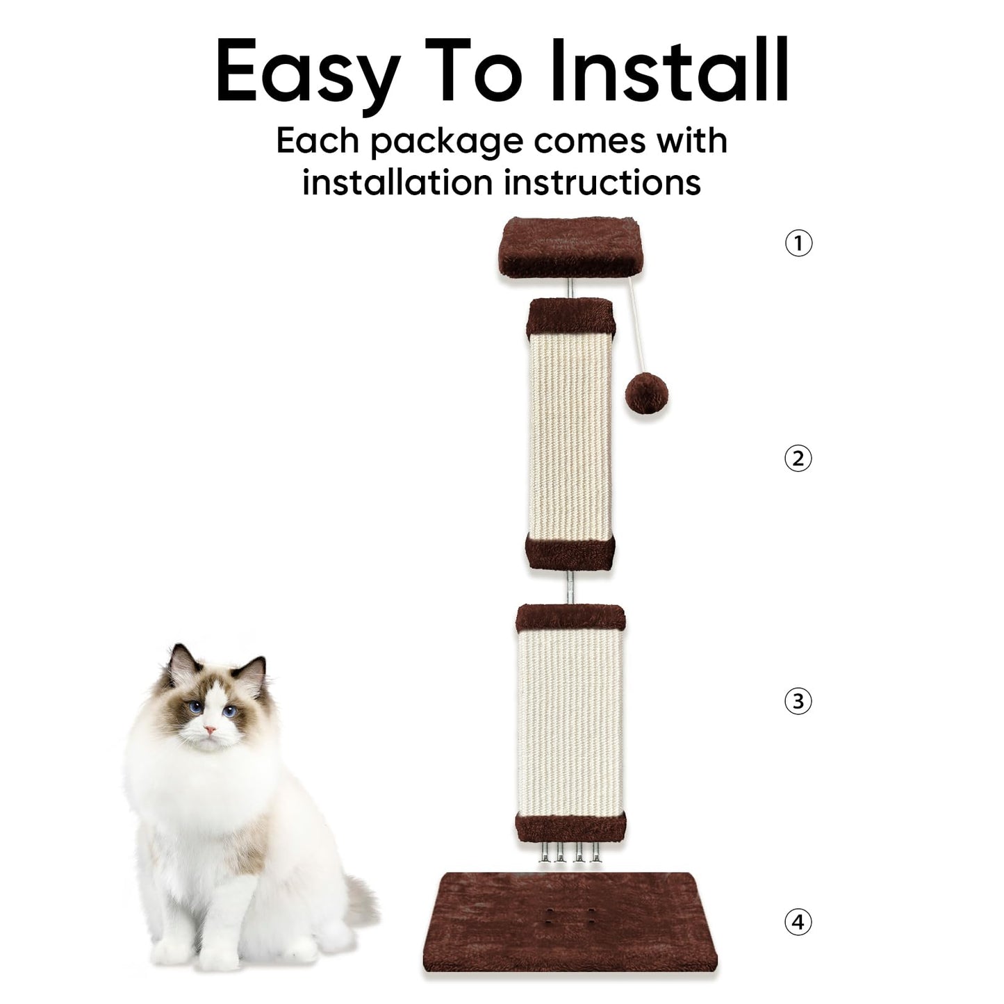 AGYM 32 Tall Cat Scratching Post for Large Cats, Cat Scratcher
