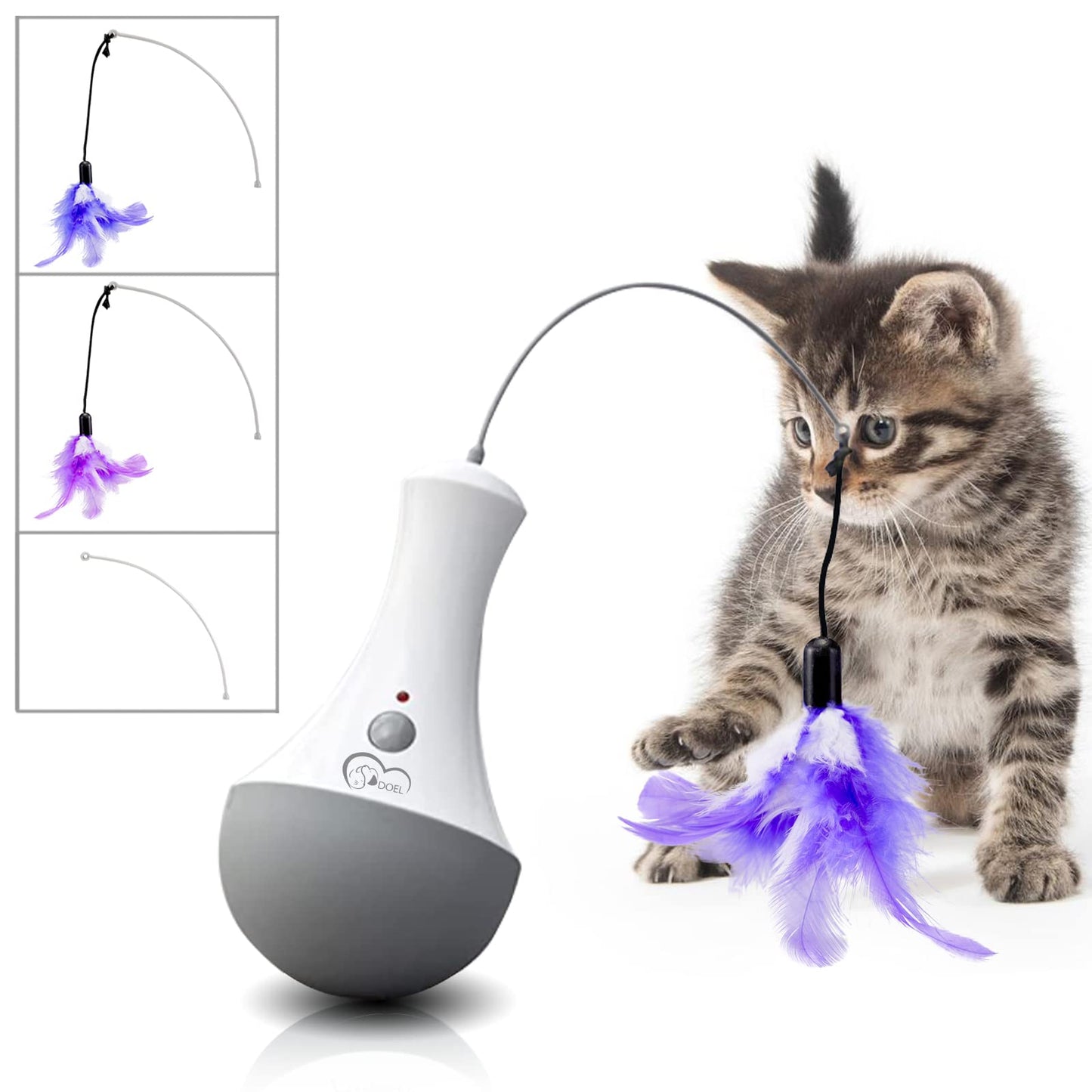 DOEL Interactive Cat Feather Toys, Automatic Cat Toy for Feather