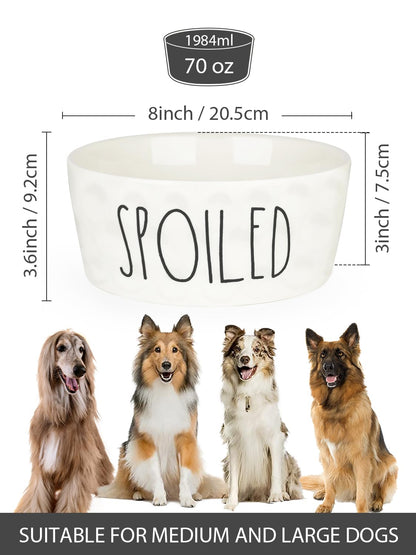 WoofinPets Ceramic Dog Bowl 8'' Non-Slip Feeder