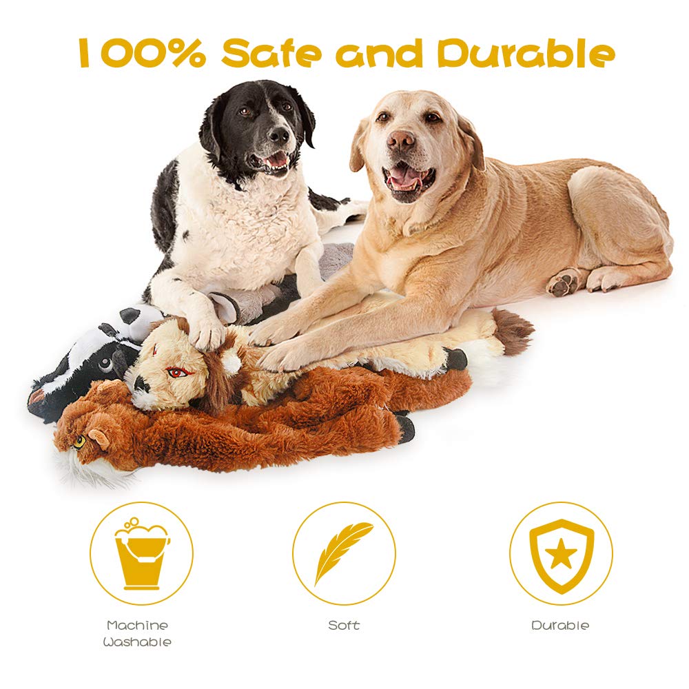 Dog Squeak Toys, No Stuffing Plush Dogs Chew Toy Bundle Plush