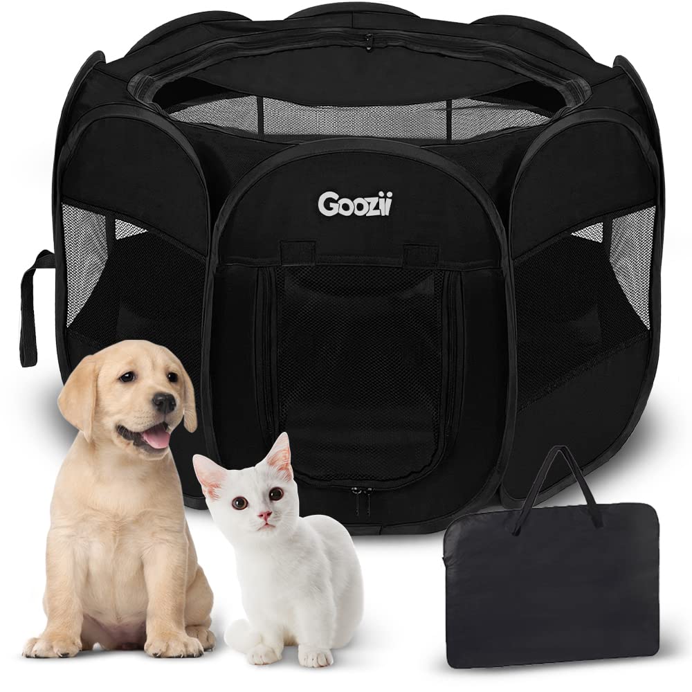 GOOZII Kitten Cat Playpen for Indoor Cats Enclosed, Portable Crate