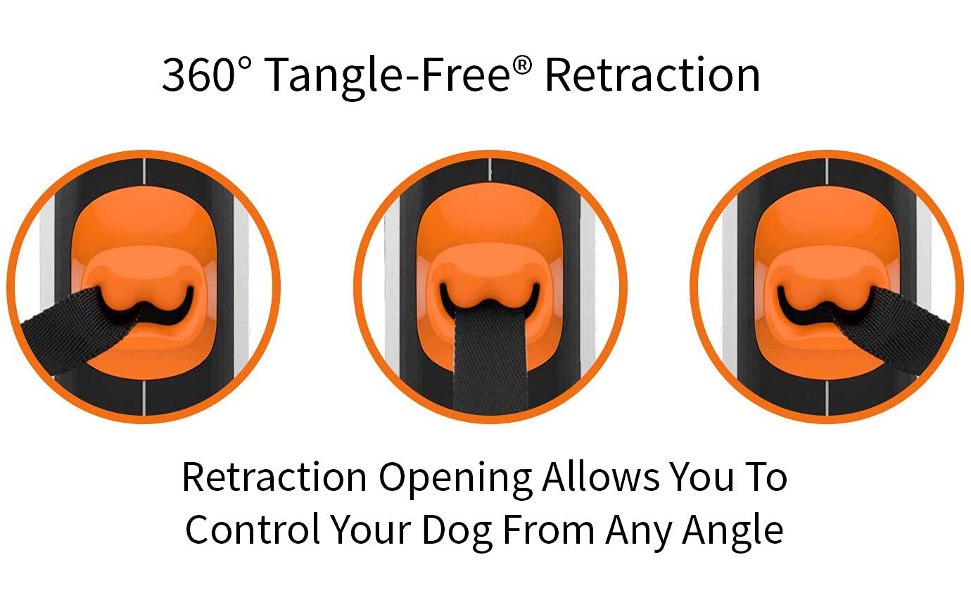TUG 360° Tangle-Free Retractable Dog Leash with Anti-Slip Handle Leash