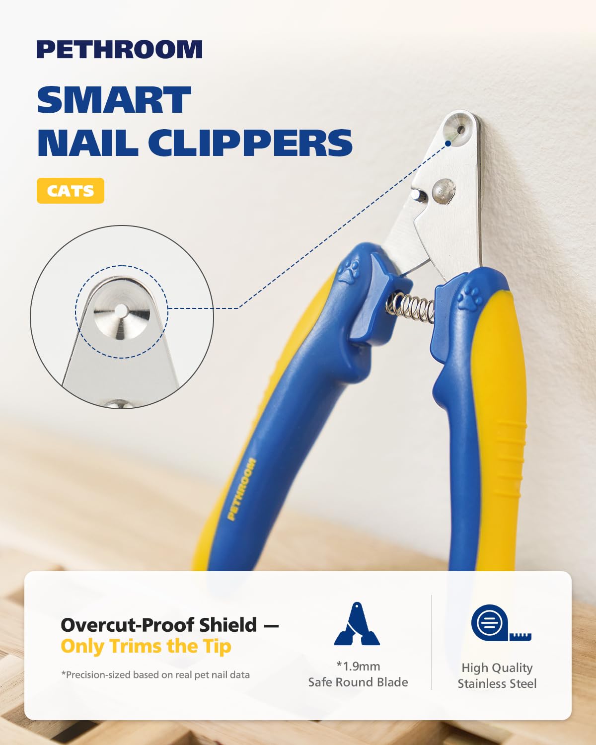 [PETHROOM] Cat Nail Clipper Trimmer for Indoor Cats with Clipper