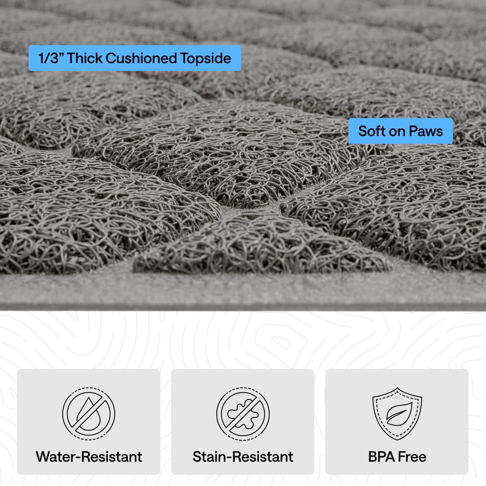 GORILLA GRIP Cat Litter Box Mat, Cushioned Coil Mesh Litter Mat