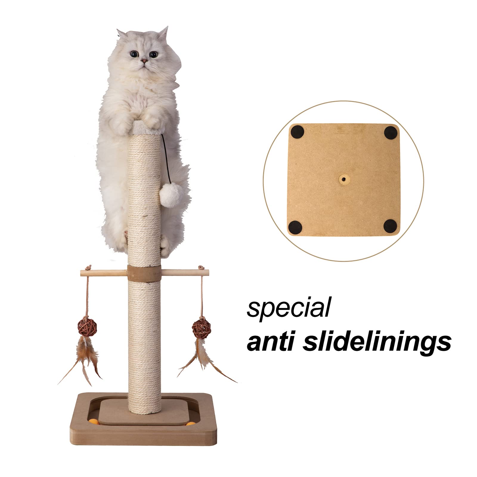 PEEKAB Cat Scratching Post Sisal Scratch Posts for Indoor Posts