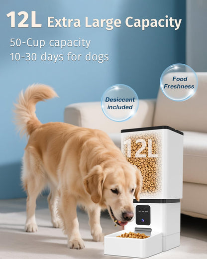 Automatic Dog Feeder Large Breed with Camera /50 Cups WiFi Dispenser