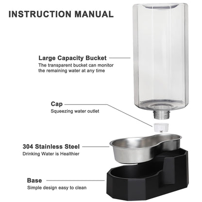 Sfozstra Large Dog Water Dispenser: Gravity Gravity Water Feeder