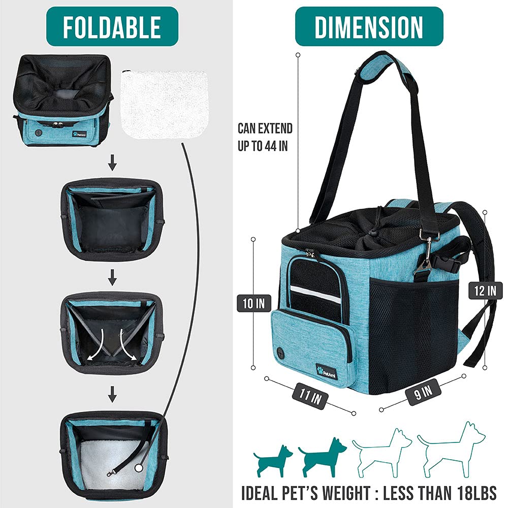 PetAmi Dog Bike Basket, Soft-Sided Ventilated Dog Bike Carrier