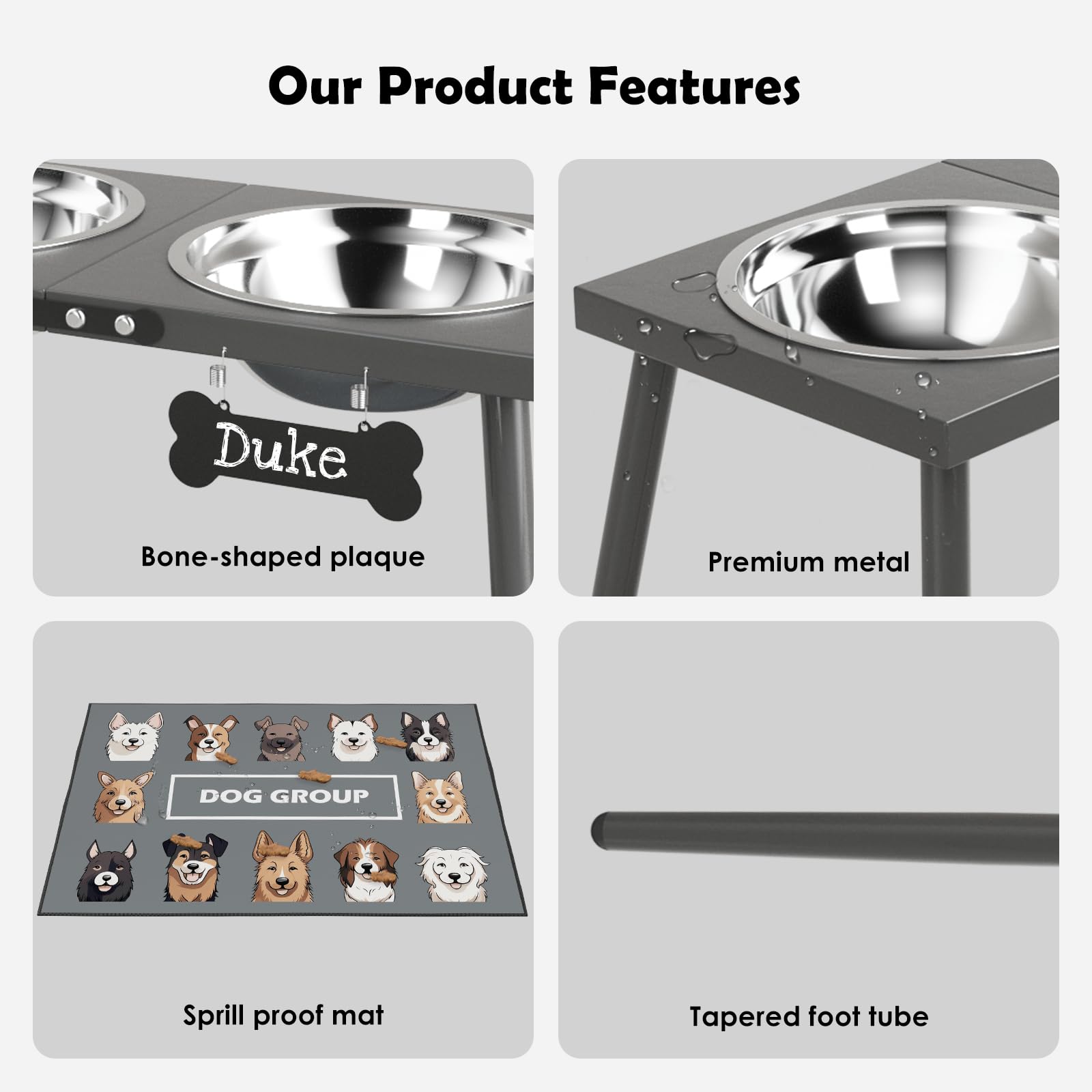 ADENGL Elevated Dog Bowls for Large Extra Large Pet, Raised Dog Bowl