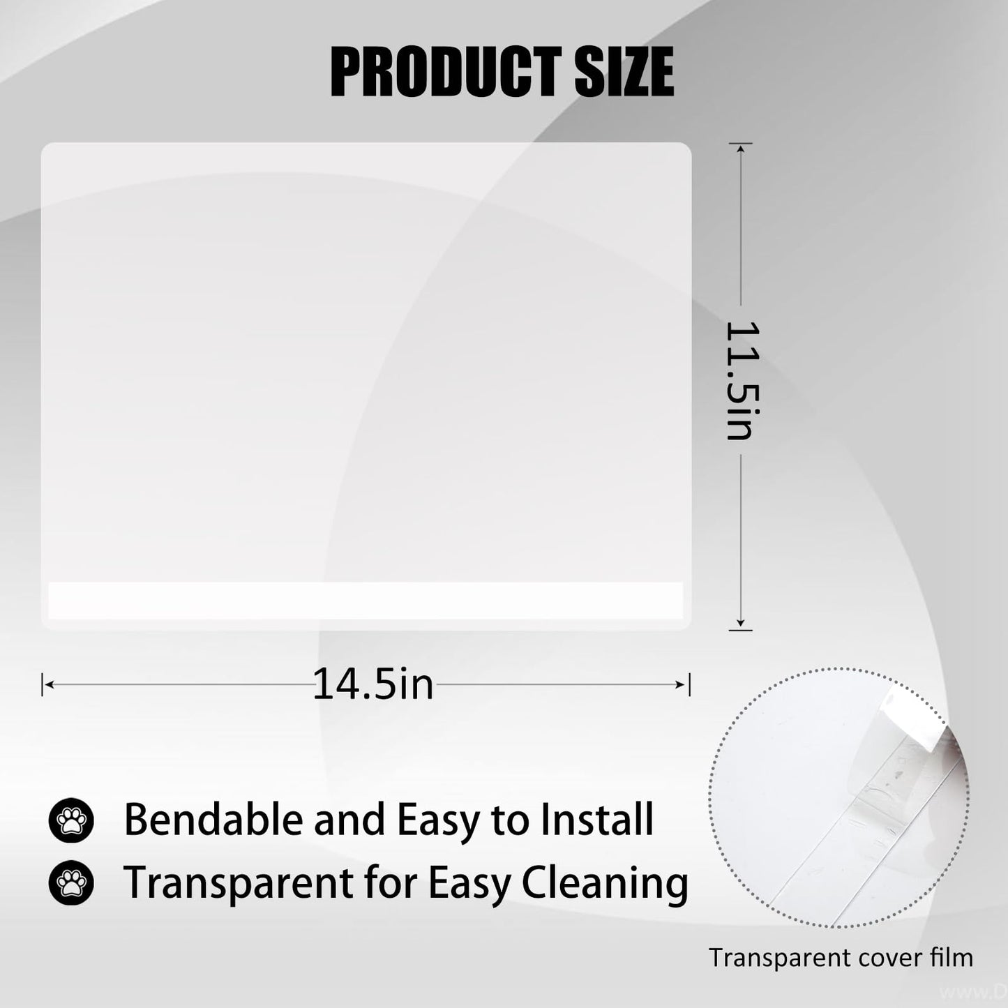 YOILES 12PCS Cat Litter Box Pee Shields,Transparent Easy Clean Box