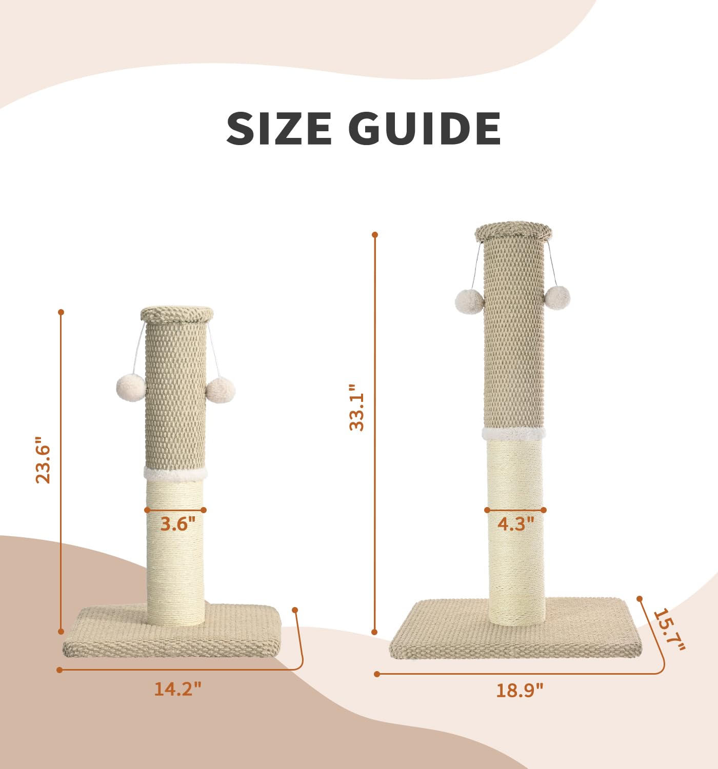 Made4Pets Tall Cat Scratching Post, Heavy Duty and Thicker Posts