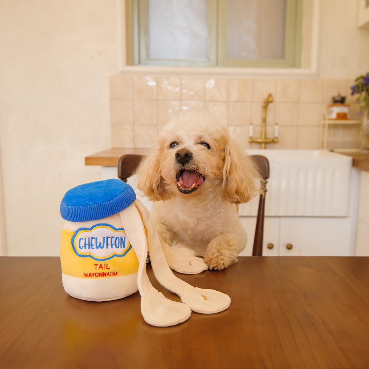 CHEWFFON Dog Enrichment Toys, Interactive Mayonnaise Jar Puzzle