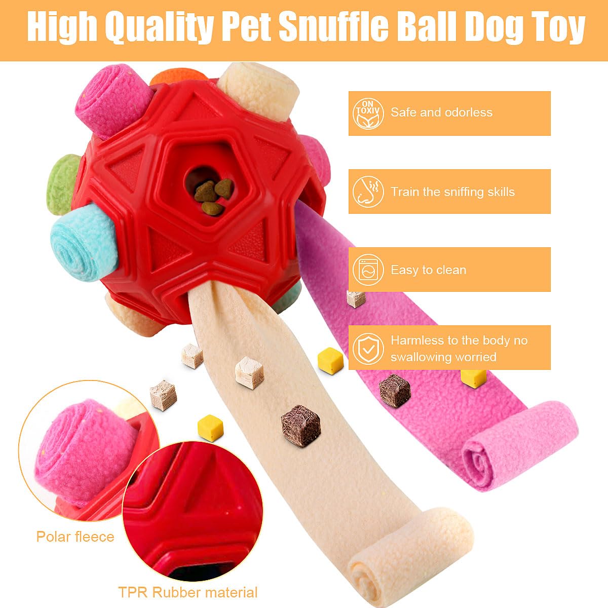 Petration Dog Snuffle Ball-Interactive Puzzle Dog Toys Encourage Chew