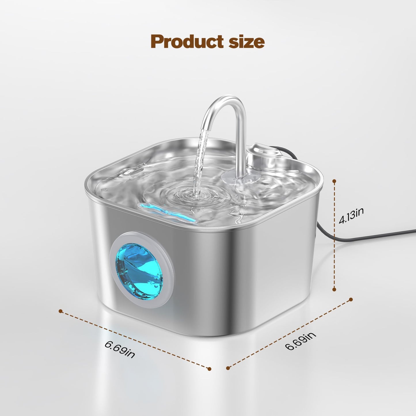 HOOISE Cat Water Fountain with 8 Filters + 5 Sponges,Small Pet Bowl