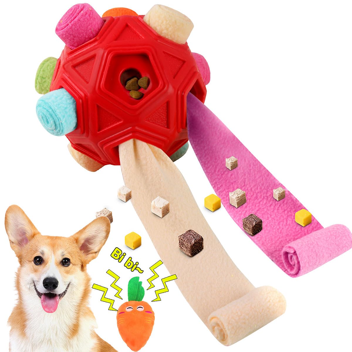Petration Dog Snuffle Ball-Interactive Puzzle Dog Toys Encourage Chew