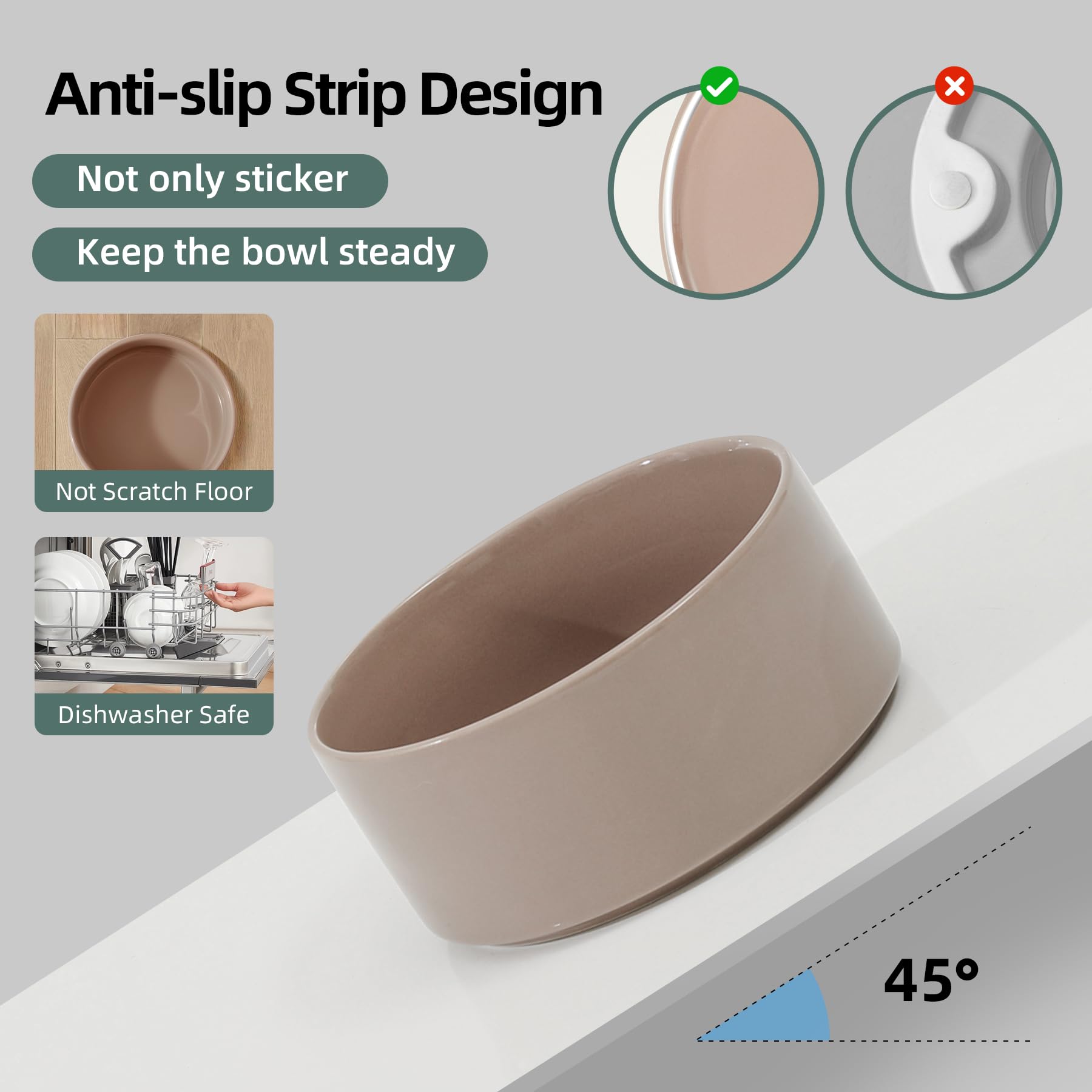 Havniva Ceramic Raised Dog Bowl with Stand for Large Breed Bowl