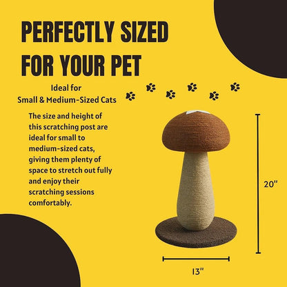 Shiitake Mushroom Cat Scratching Post, Mushroom Cat Scratcher Toy