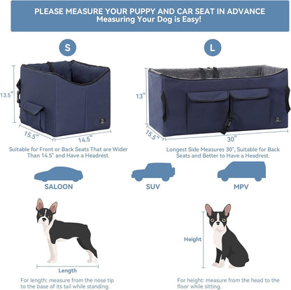 A 4 Pet Dog Car Seat for Medium/Large Dog or 2 Small Dogs, Seat
