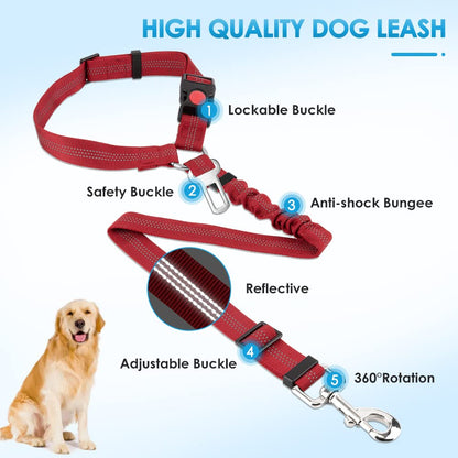 SlowTon Dog Seat Belt for Car, 2 Pack Dog Car Harness Seatbelt Seat