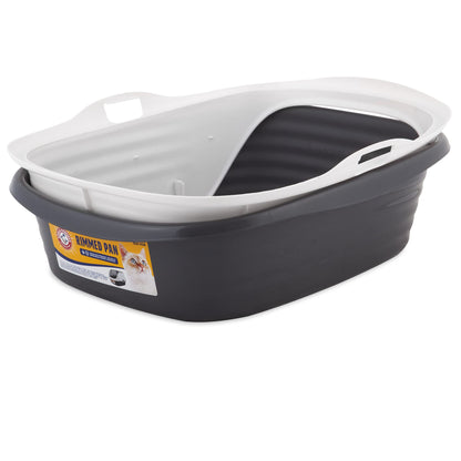 Arm Hammer Rimmed Cat Litter Box with High Sides and Microban, Box