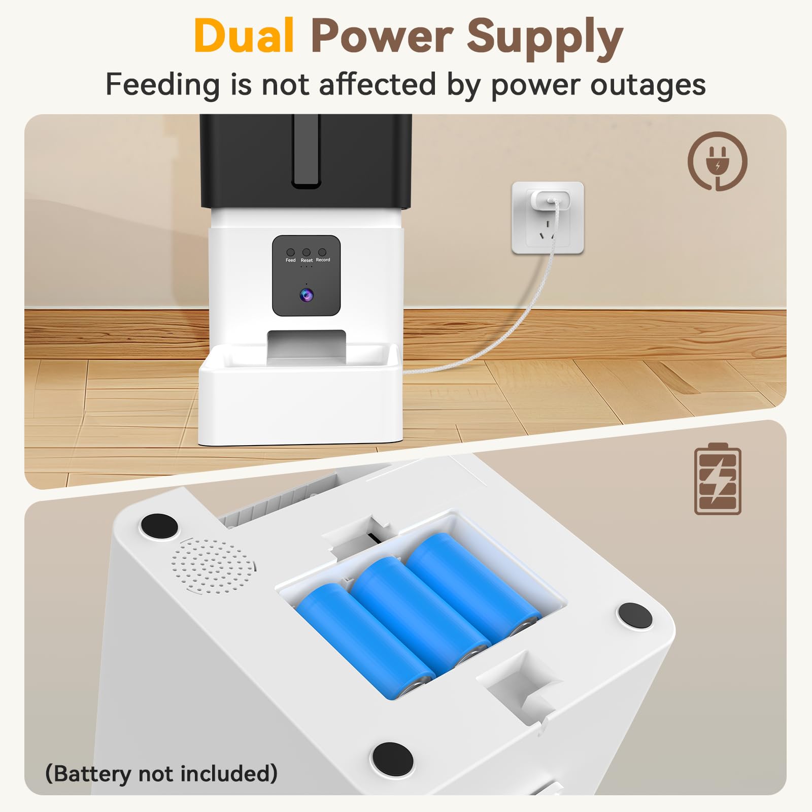 UTCG Automatic Dog Feeder with Camera: /33 Cups WiFi Timed Dispenser