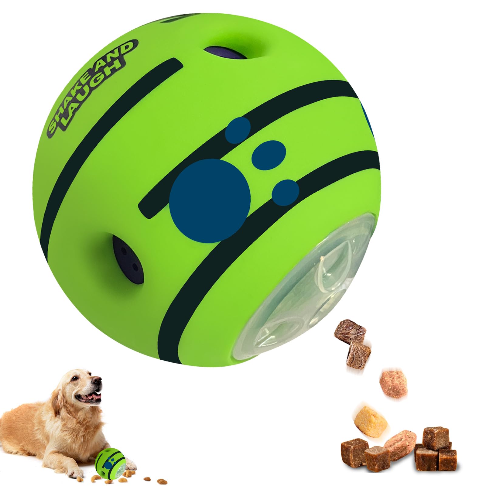 SHAKE AND LAUGH Interactive Puzzle Dog Treat Ball, Treat Ball