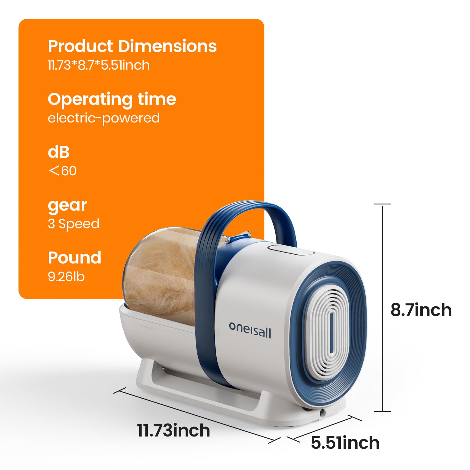 oneisall Dog Grooming Vacuum, Pet Grooming Vacuum with Clipper Clipper