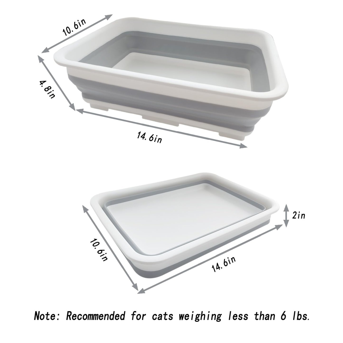 chuyouan Collapsible Small Cat Litter Box, Open Waterproof Low Box
