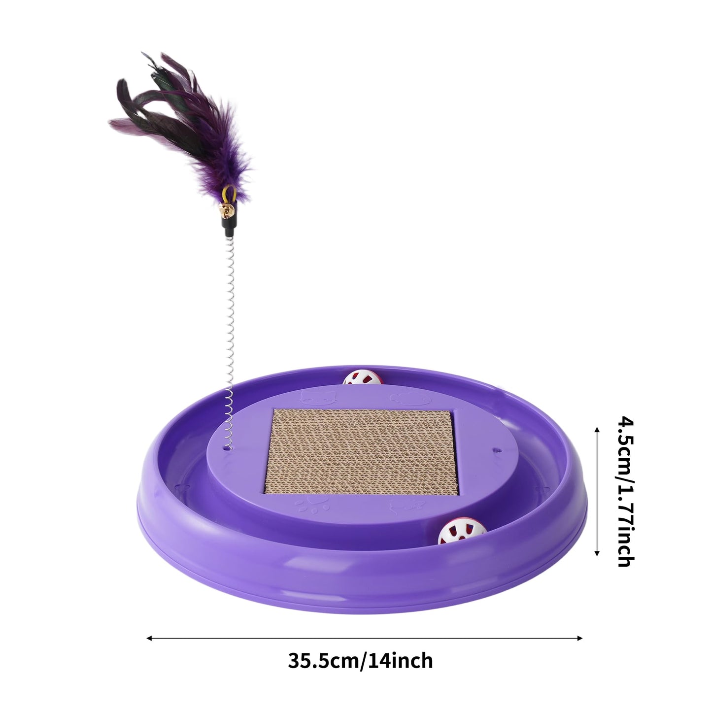 JOPOY Interactive Cat Ball Track Toy Cat Scratcher with 2 Balls