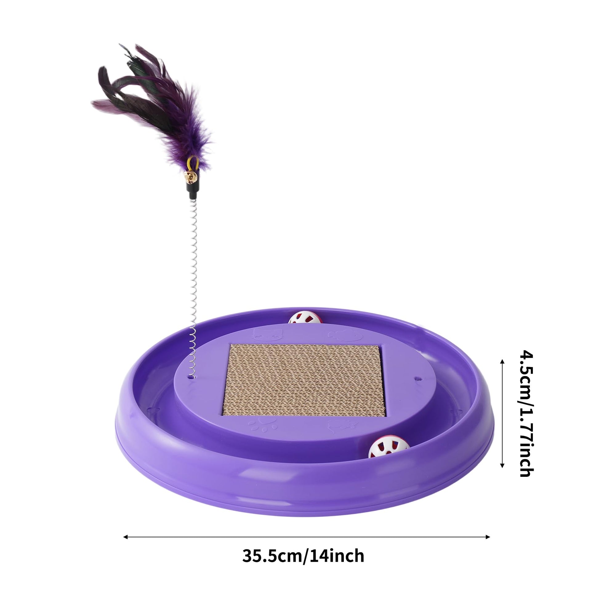 JOPOY Interactive Cat Ball Track Toy Cat Scratcher with 2 Balls