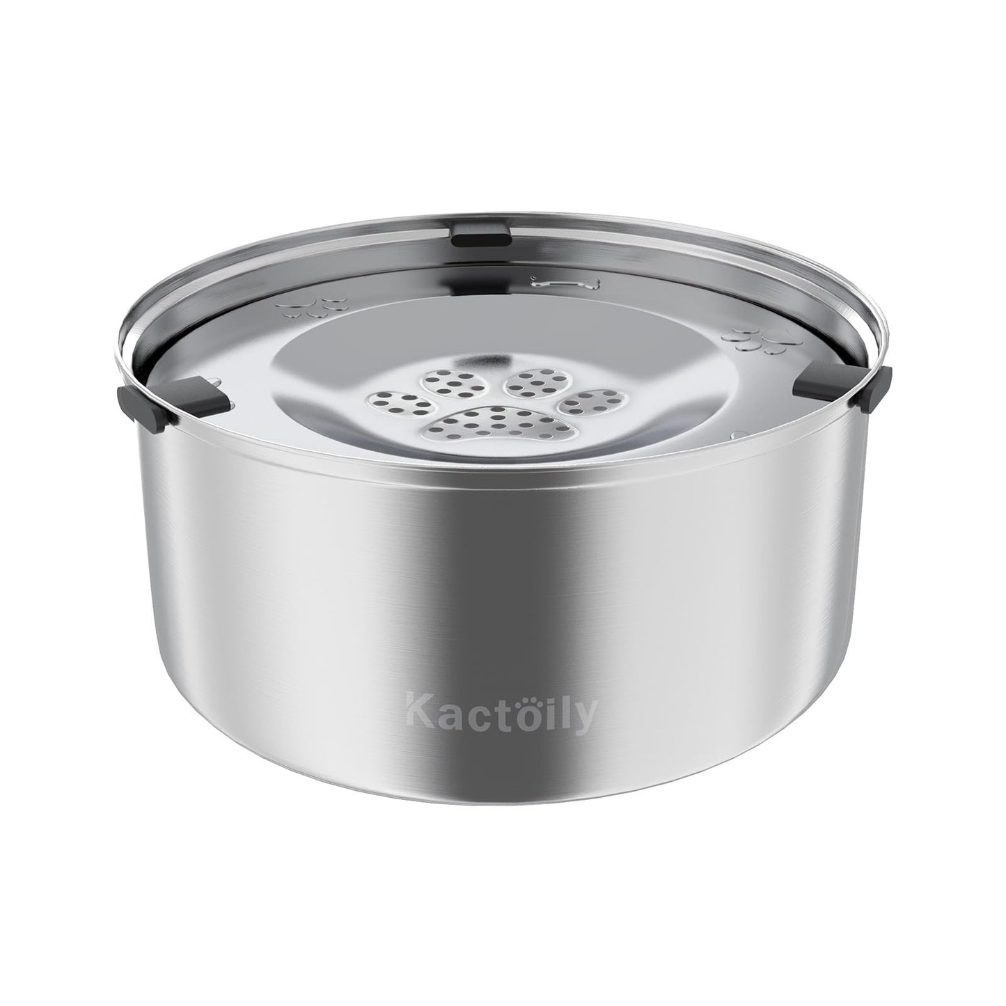 Kactoily Large Capacity Dog Water Bowl Stainless Steel No Spill Bowl