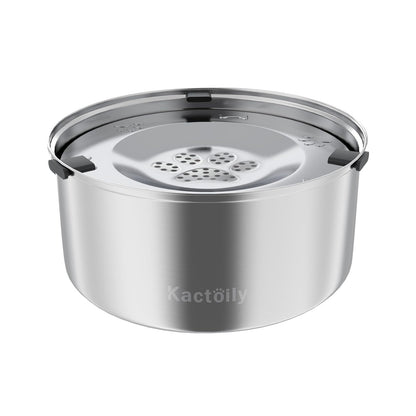 Kactoily Large Capacity Dog Water Bowl Stainless Steel No Spill Bowl