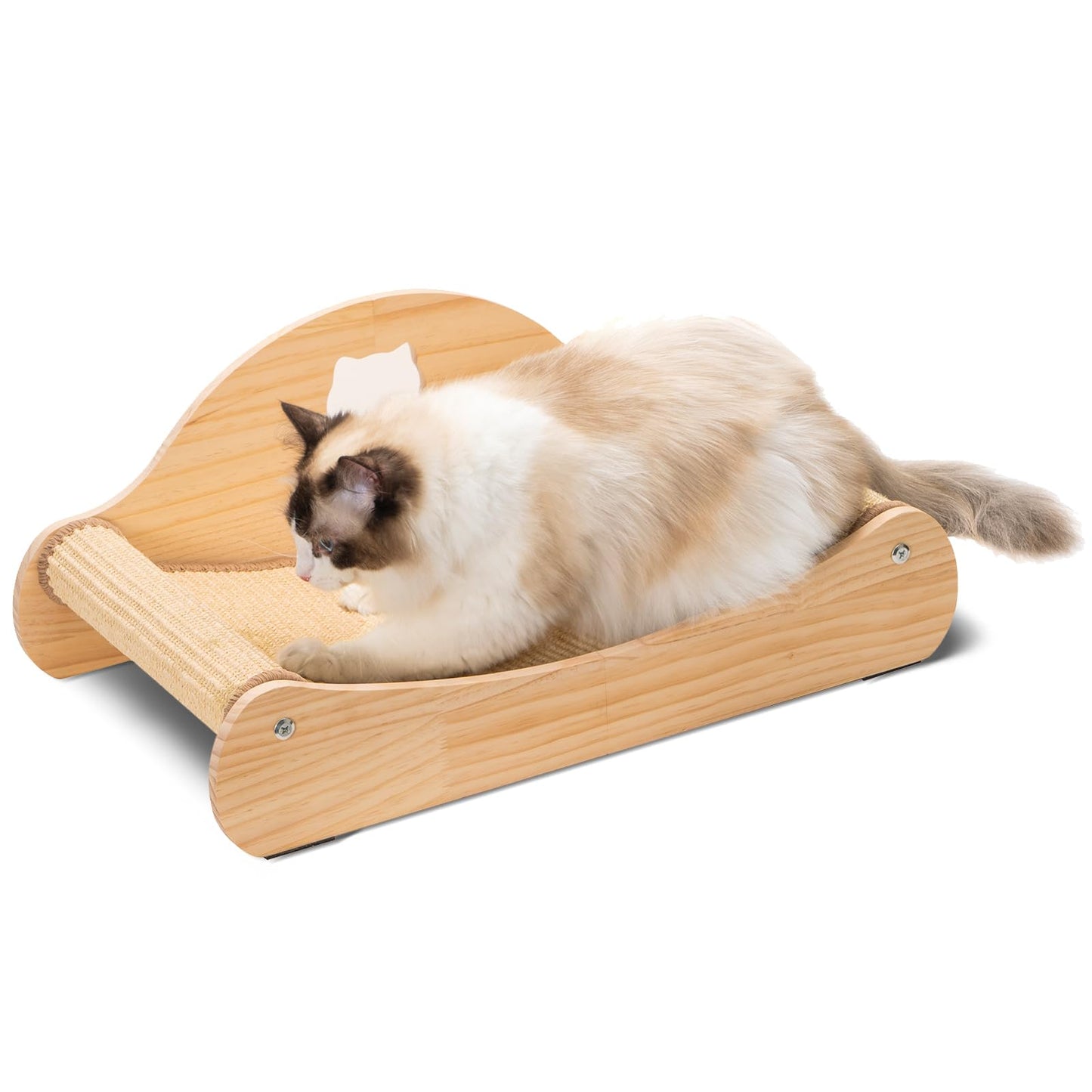 Avont Sisal Cat Scratcher Bed for Indoor Cats, Solid Wood Scratcher