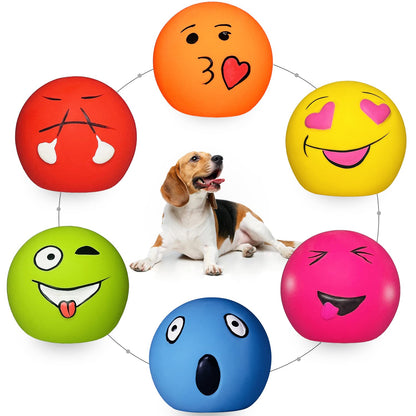 HOLYSTEED Squeaky Dog Toys for Medium Dogs, Soft Latex Squeaky Balls