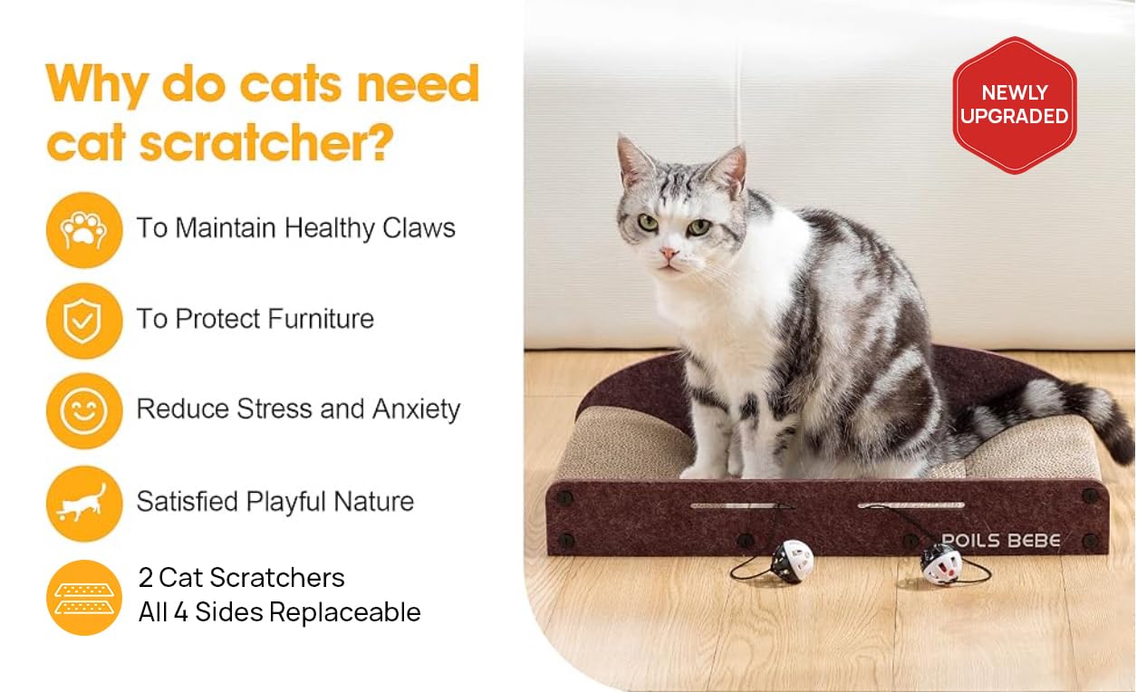 Poils Bebe Sofa Cat Scratcher, Small Cat Scratcher Cardboard Furniture
