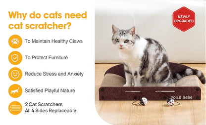 Poils Bebe Sofa Cat Scratcher, Small Cat Scratcher Cardboard Furniture